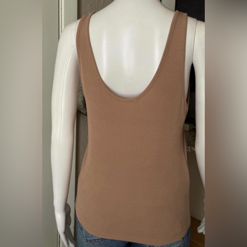 Zara Tan Ribbed Tank Top - Picture 3 of 5